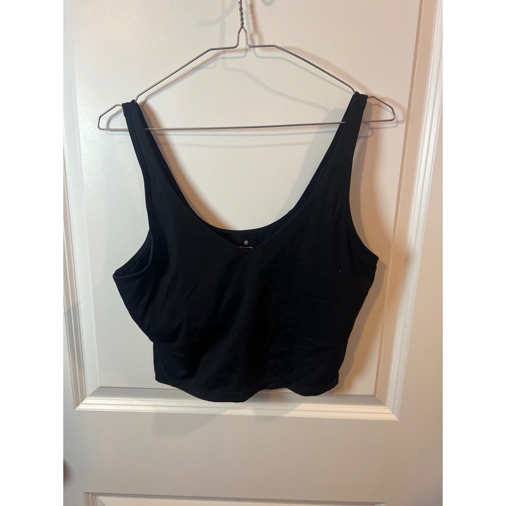 Unbranded Womens Tank Top Performance Stretch Cropped Black Size L